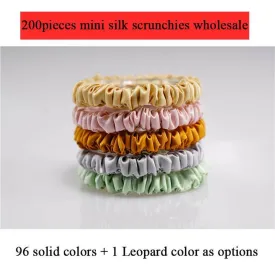 200 pieces mini silk scrunchies wholesale mix colors