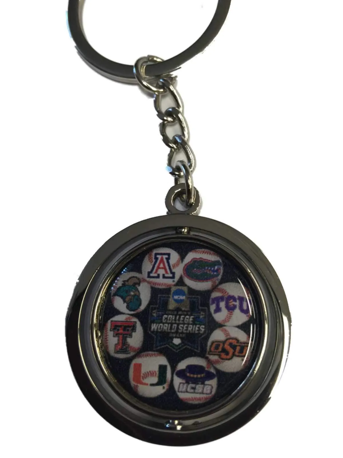 2016 Omaha Baseball Men's College World Series 8-Team Spinning Keychain