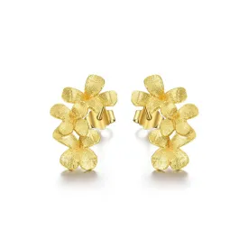925 Silver Daisy Vintage Stud Earrings