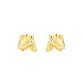 925 Silver Irregular Geometric Pleated Earrings