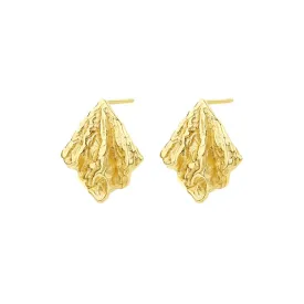 925 Silver Wrinkled Texture Lava Stud Earrings
