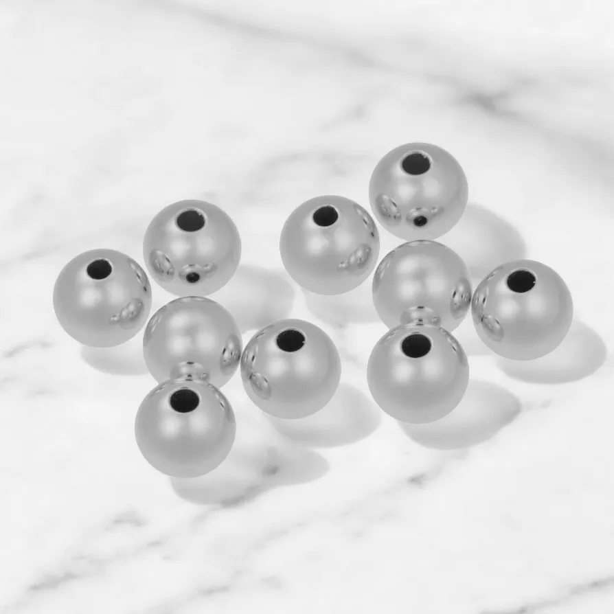.925 Sterling Silver Round Sandblasted Beads