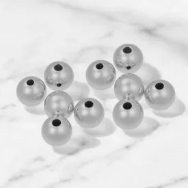 .925 Sterling Silver Round Sandblasted Beads