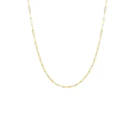 9ct Solid Gold Fine Paper Clip Chain Necklace
