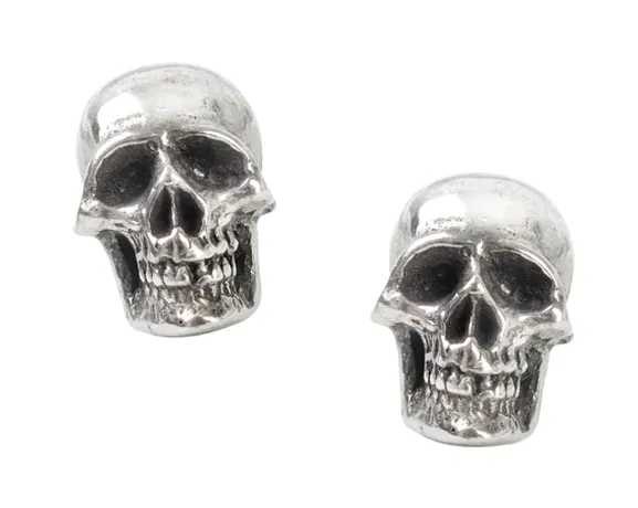 ALCHEMY OF ENGLAND SKULL STUD EARRINGS