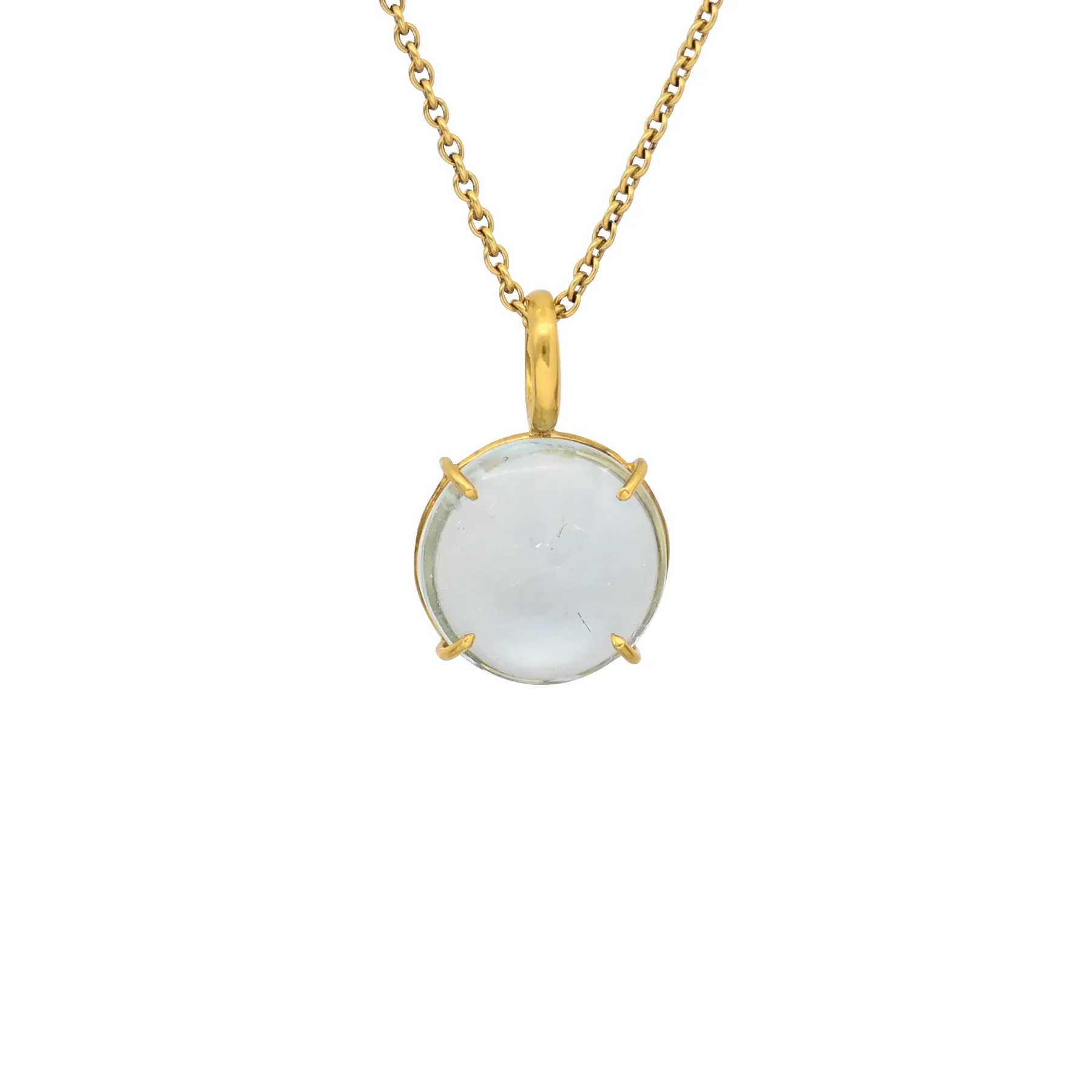 AQUAMARINE PENDANT 18K YELLOW GOLD