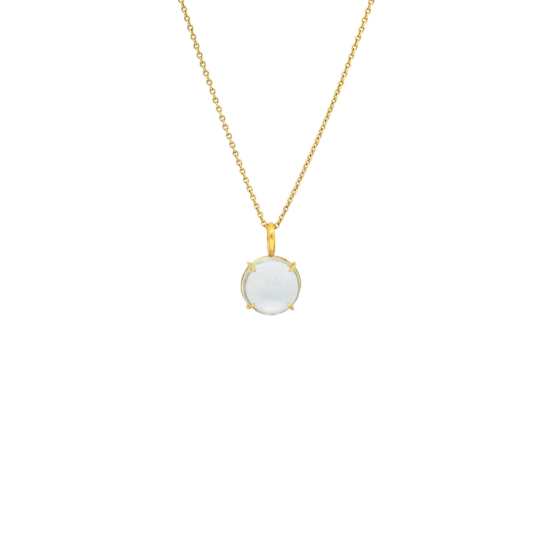 AQUAMARINE PENDANT 18K YELLOW GOLD