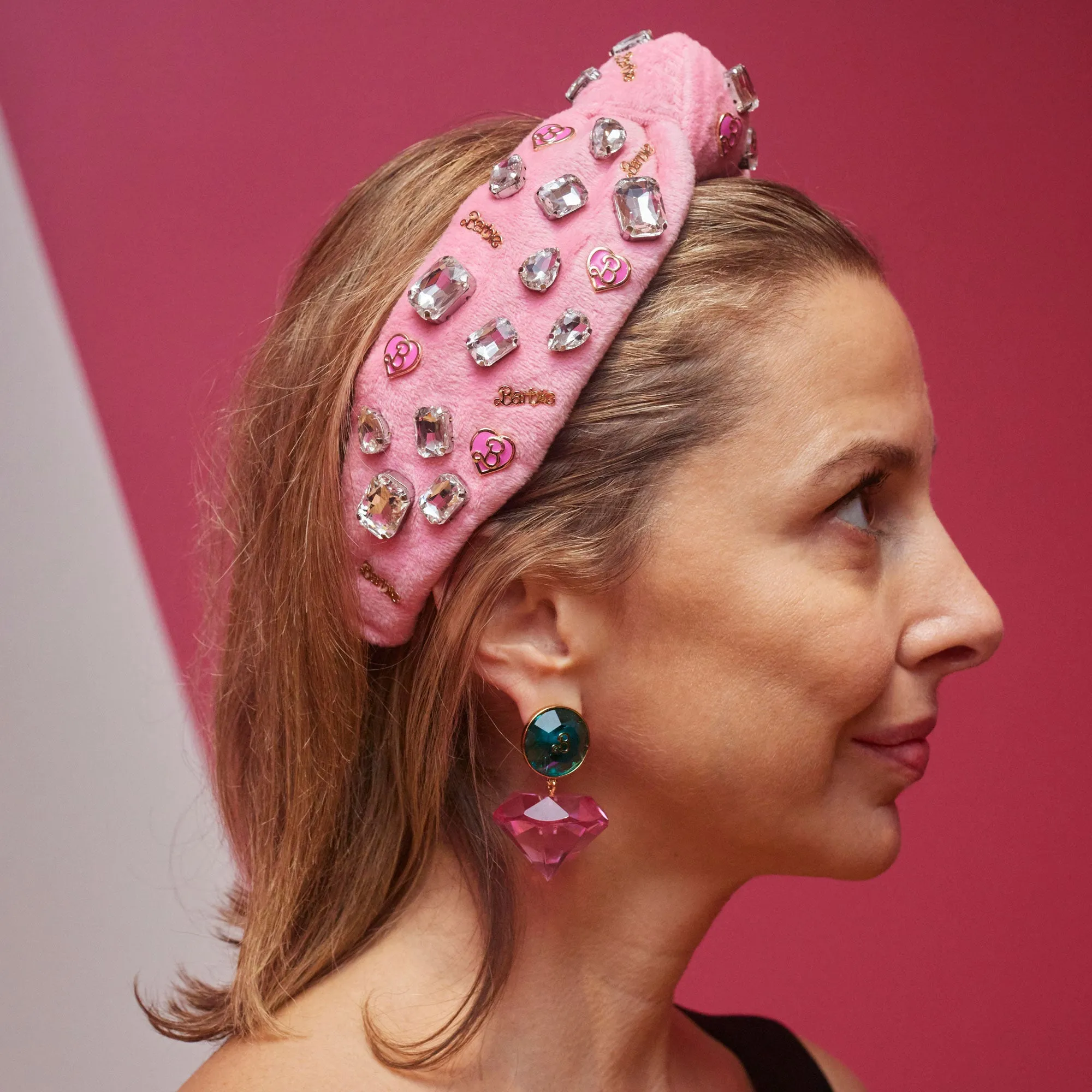 BARBIE™ X LELE SADOUGHI LIPSTICK PINK CHARMS KNOTTED HEADBAND
