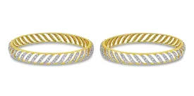 Beauvince Curves Diamond Bangles Set (7.70 ct Diamonds) in 18K Gold