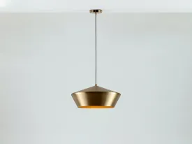 Brass wide metal diner pendant