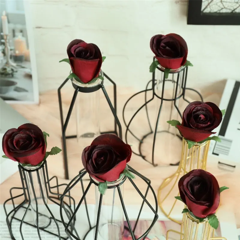 Burgundy Silk Roses Maroon Flowers for DIY Crafts