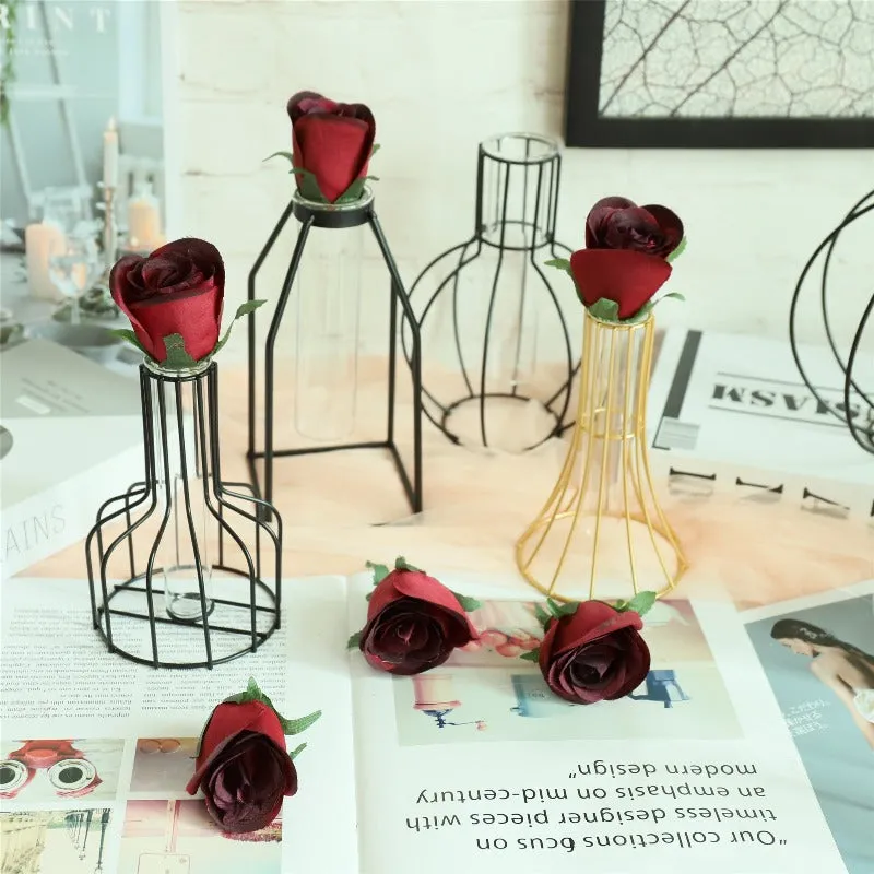Burgundy Silk Roses Maroon Flowers for DIY Crafts