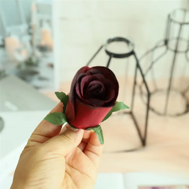 Burgundy Silk Roses Maroon Flowers for DIY Crafts