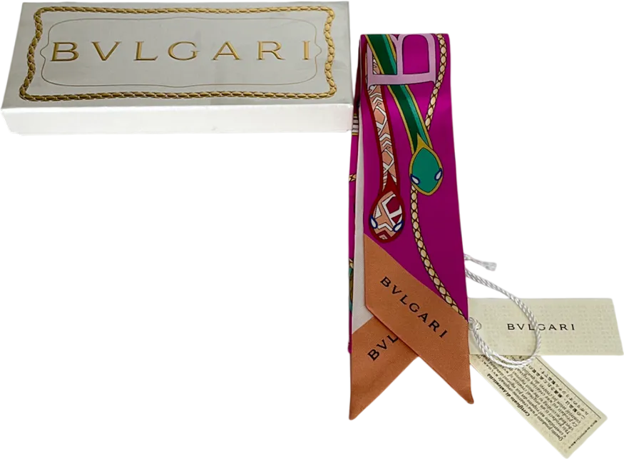 BVLGARI Multicoloured Serpenti Silk Shelley Twilly Scarf One Size