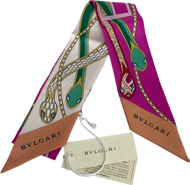 BVLGARI Multicoloured Serpenti Silk Shelley Twilly Scarf One Size