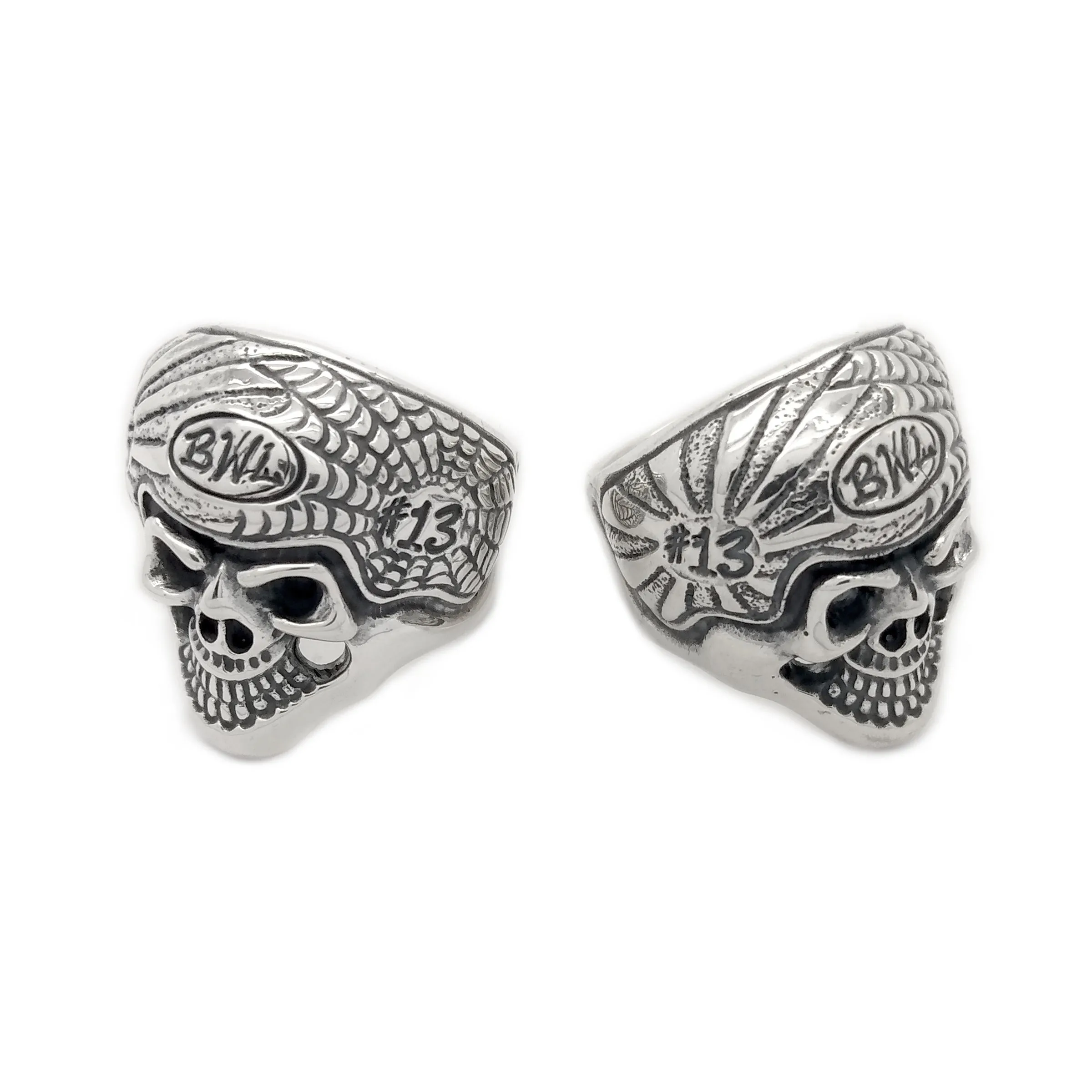BWL Engraved Helmet Skull Ring