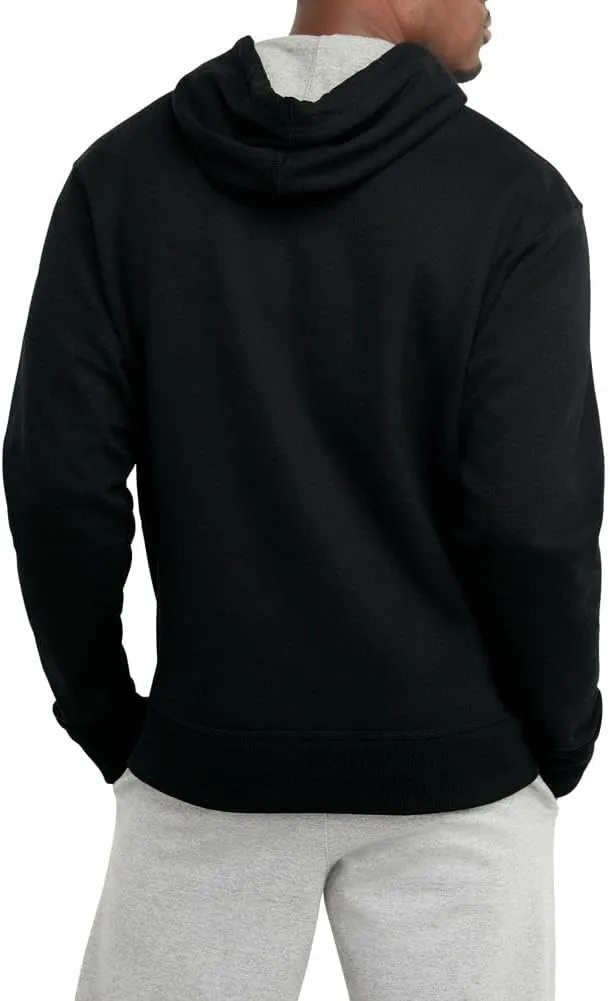 Champion Men's Powerblend Fleece Hoodie, Hooded Sweatshirt For Men, Script (Reg. or Big & Tall)