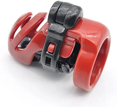 Chastity with 7 Rings - Plastic (Red/Black)