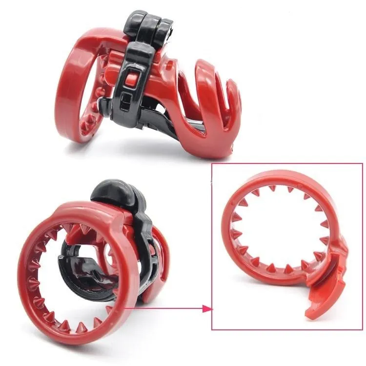 Chastity with 7 Rings - Plastic (Red/Black)