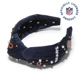 CHICAGO BEARS LELE SADOUGHI X NFL NAVY EMBELLISHED KNOTTED HEADBAND
