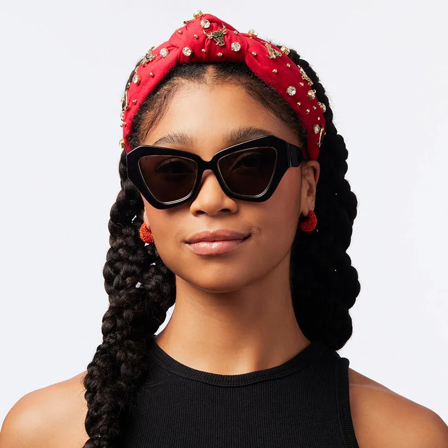 CHICAGO BULLS LELE SADOUGHI / NBA RED EMBELLISHED KNOTTED HEADBAND