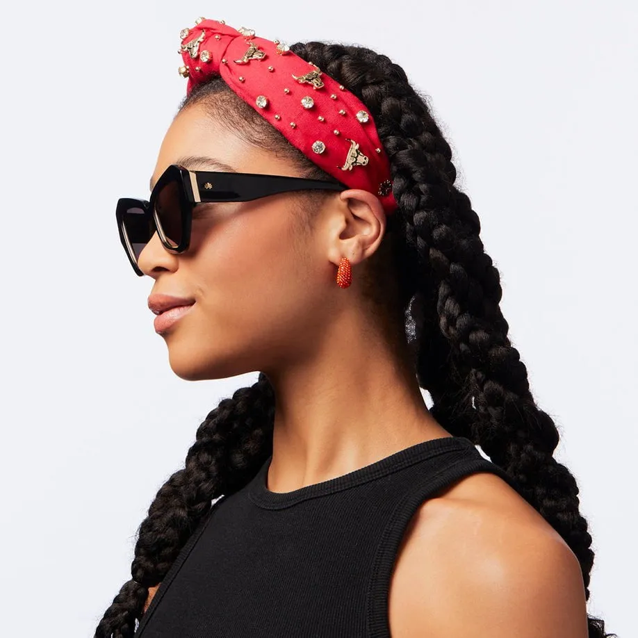 CHICAGO BULLS LELE SADOUGHI / NBA RED EMBELLISHED KNOTTED HEADBAND