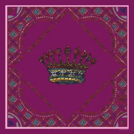 Crowns Pink Silk Satin Scarf