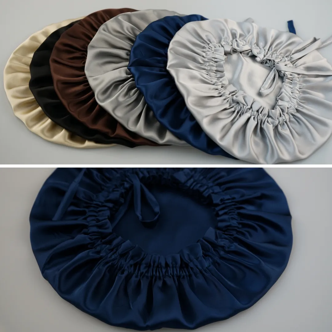 Custom Wholesale Silk Bonnet with Tie - Adjustale & Double Side
