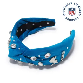 DETROIT LIONS LELE SADOUGHI X NFL BLUE EMBELLISHED KNOTTED HEADBAND