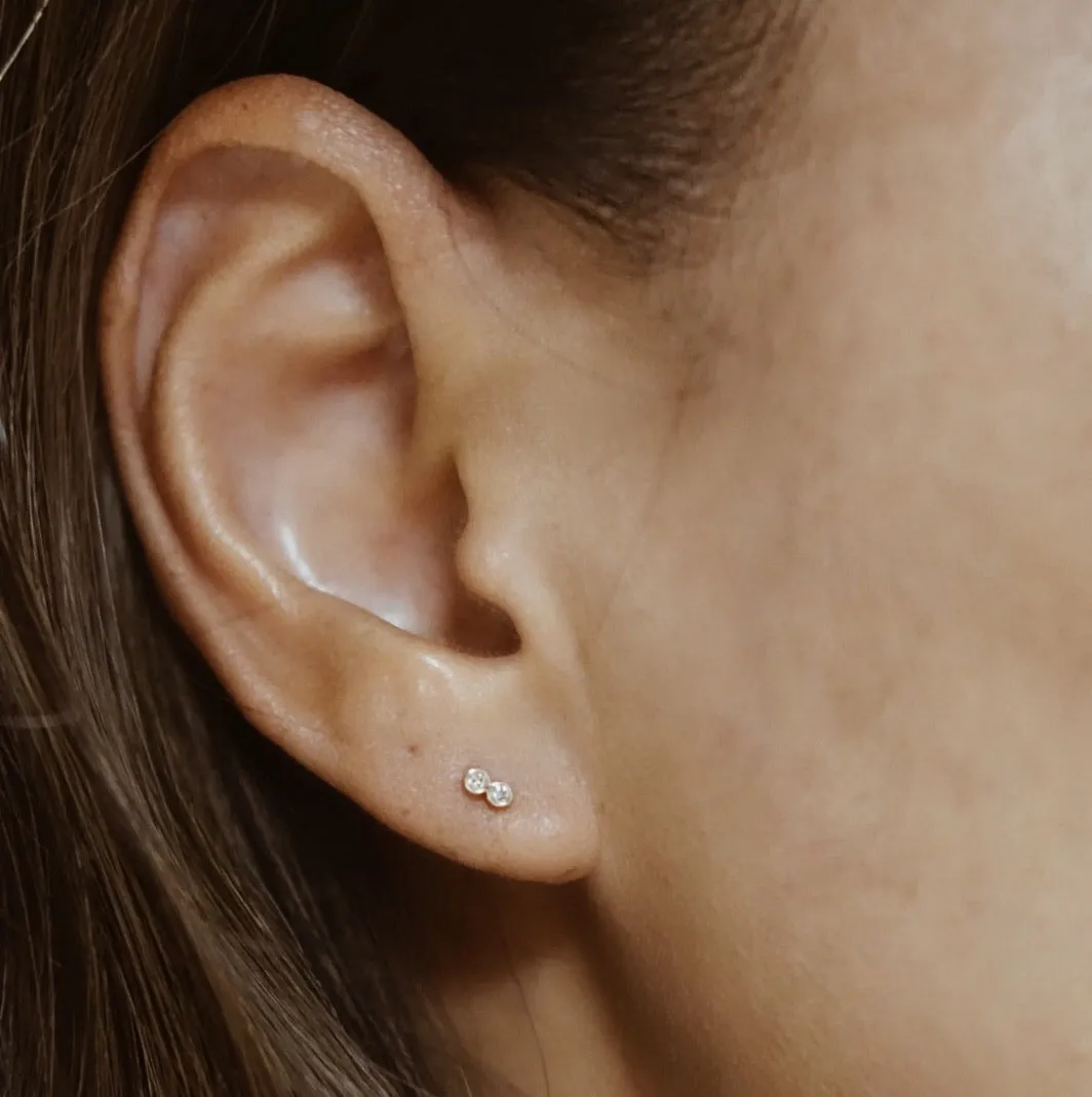 Diamond Seedling Stud Earring - Solid 14kt