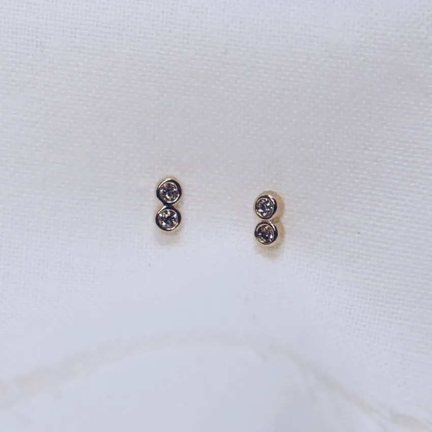 Diamond Seedling Stud Earring - Solid 14kt