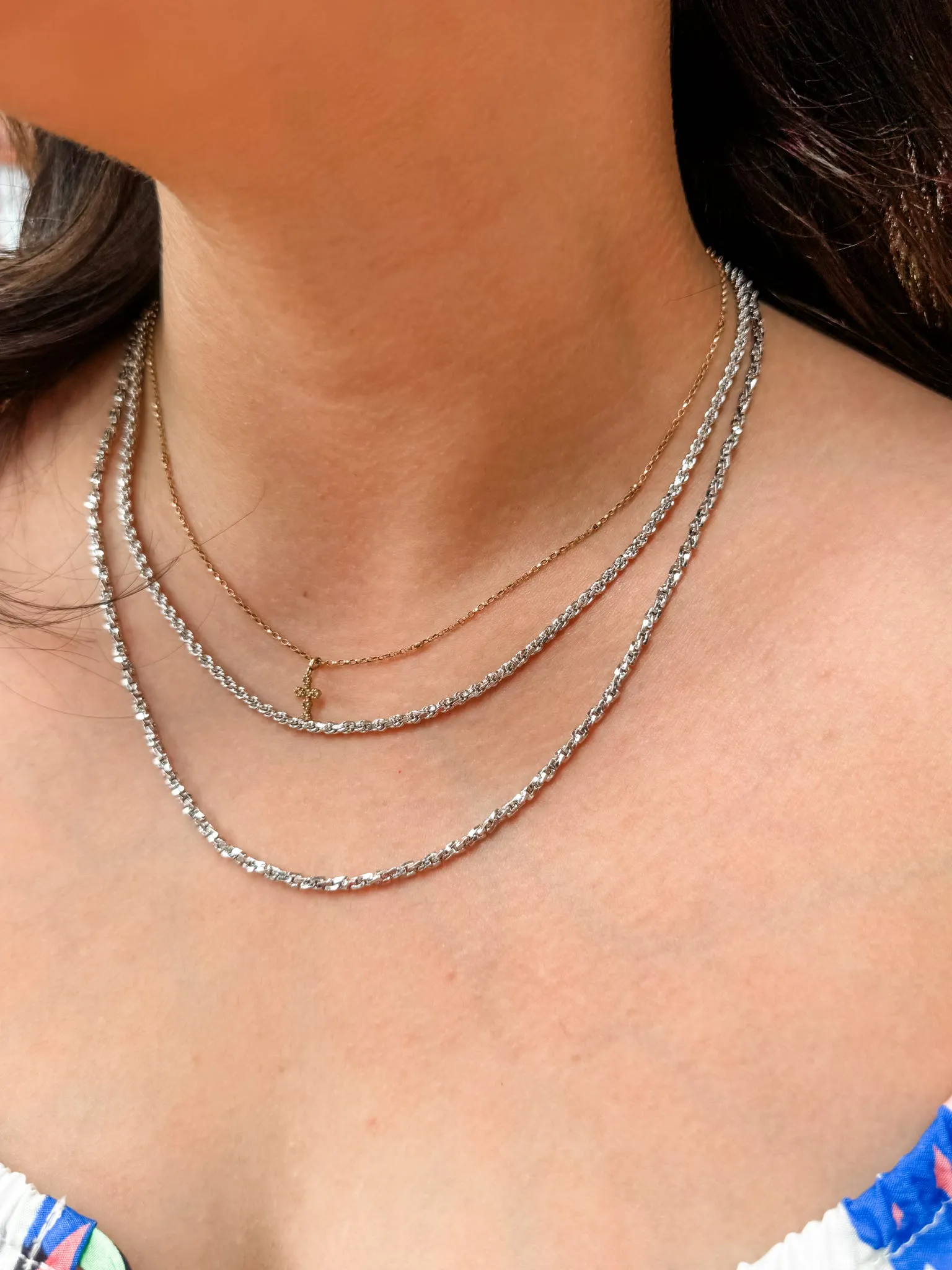 Dianna Double Layered Silver Necklace