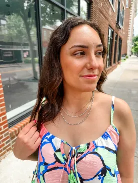 Dianna Double Layered Silver Necklace