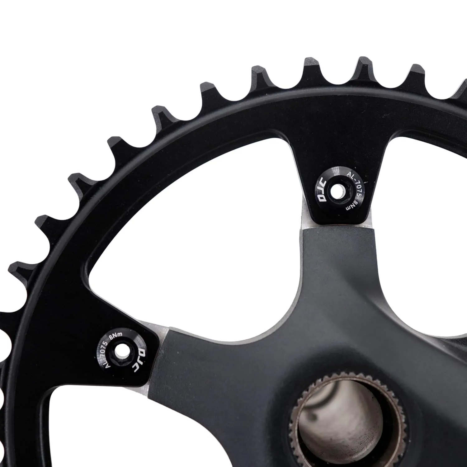 DJC Bike Single Double Chainring Bolts Aluminum or Steel 5pcs in Pack, with M5 hex Wrench and Install Tool Wrench (Steel Black, Single Chainring Bolts)