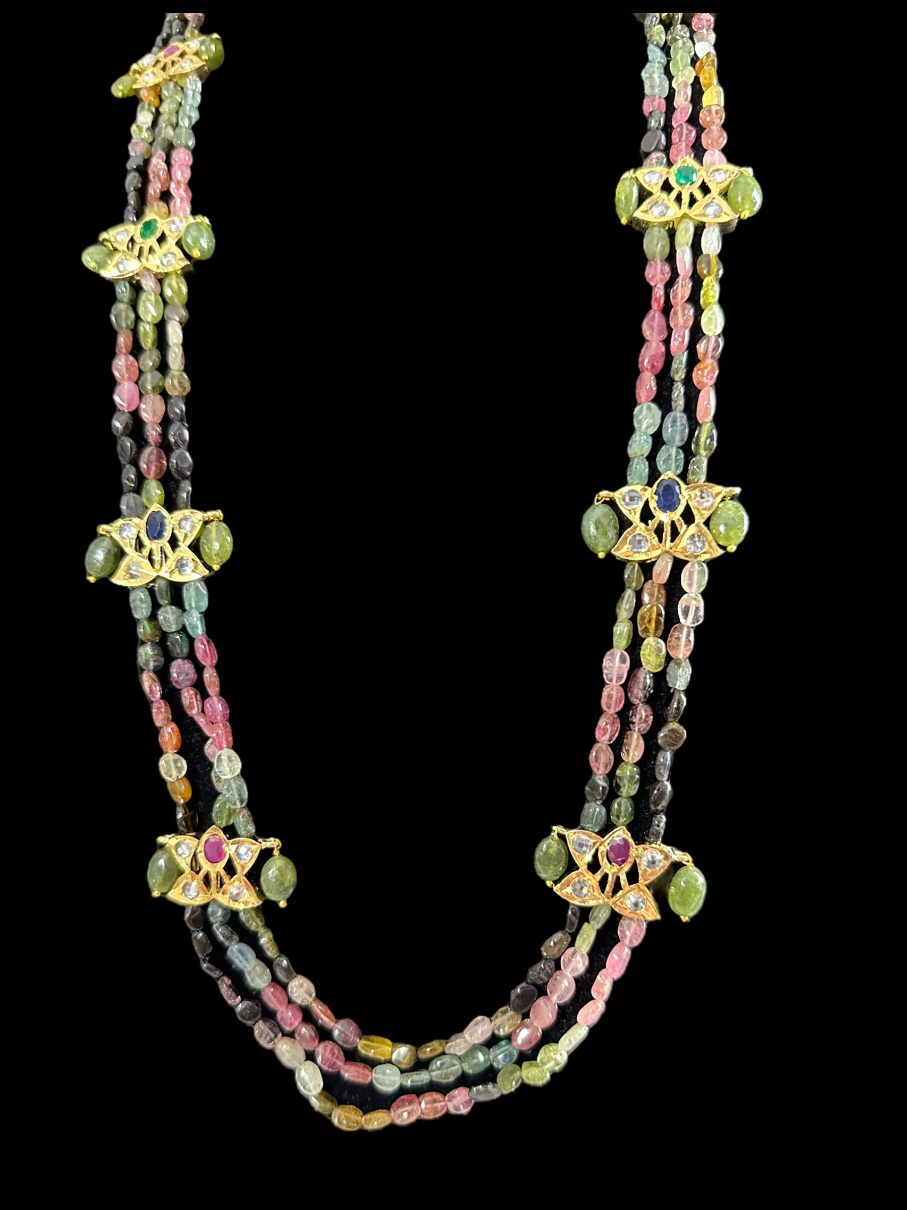 DLN62 Tourmaline beads Rani haar with earrings ( READY TO SHIP )