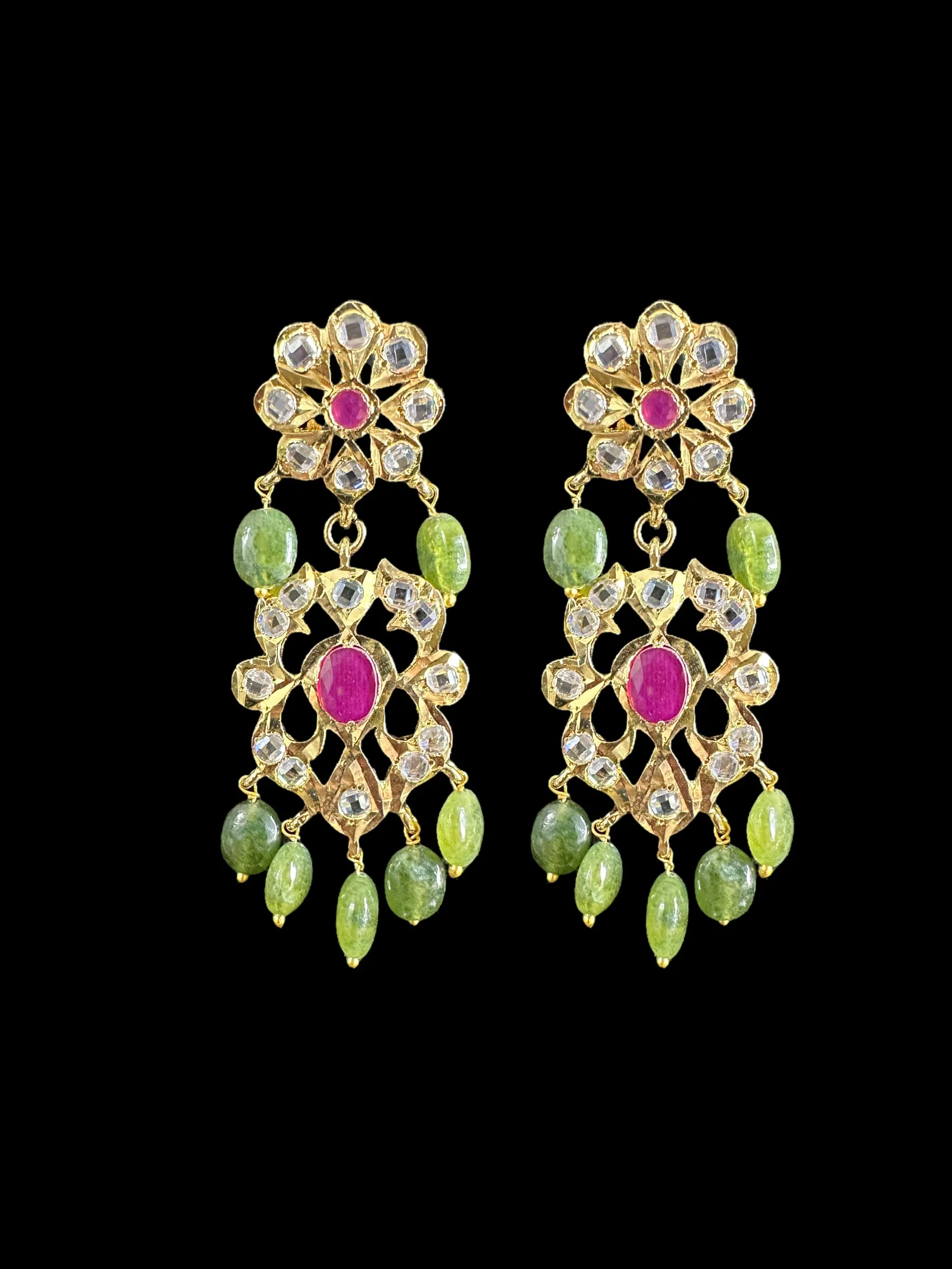 DLN62 Tourmaline beads Rani haar with earrings ( READY TO SHIP )