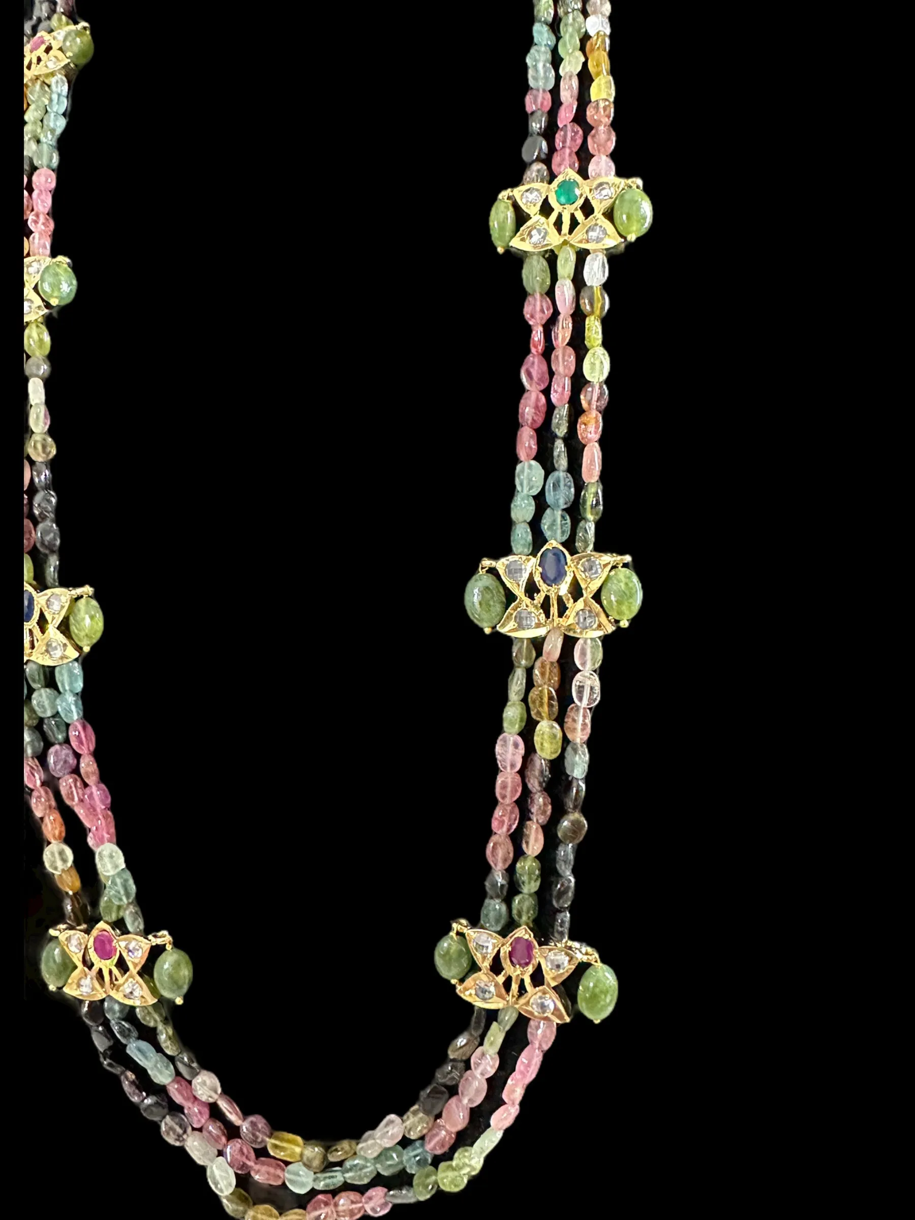 DLN62 Tourmaline beads Rani haar with earrings ( READY TO SHIP )