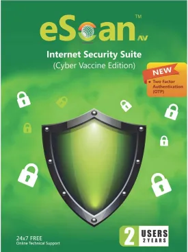 eScan Internet Security Suite (Cyber Vaccine Edition) 2 User | 2 Year |PC |Activation Code by email [PC Online code]