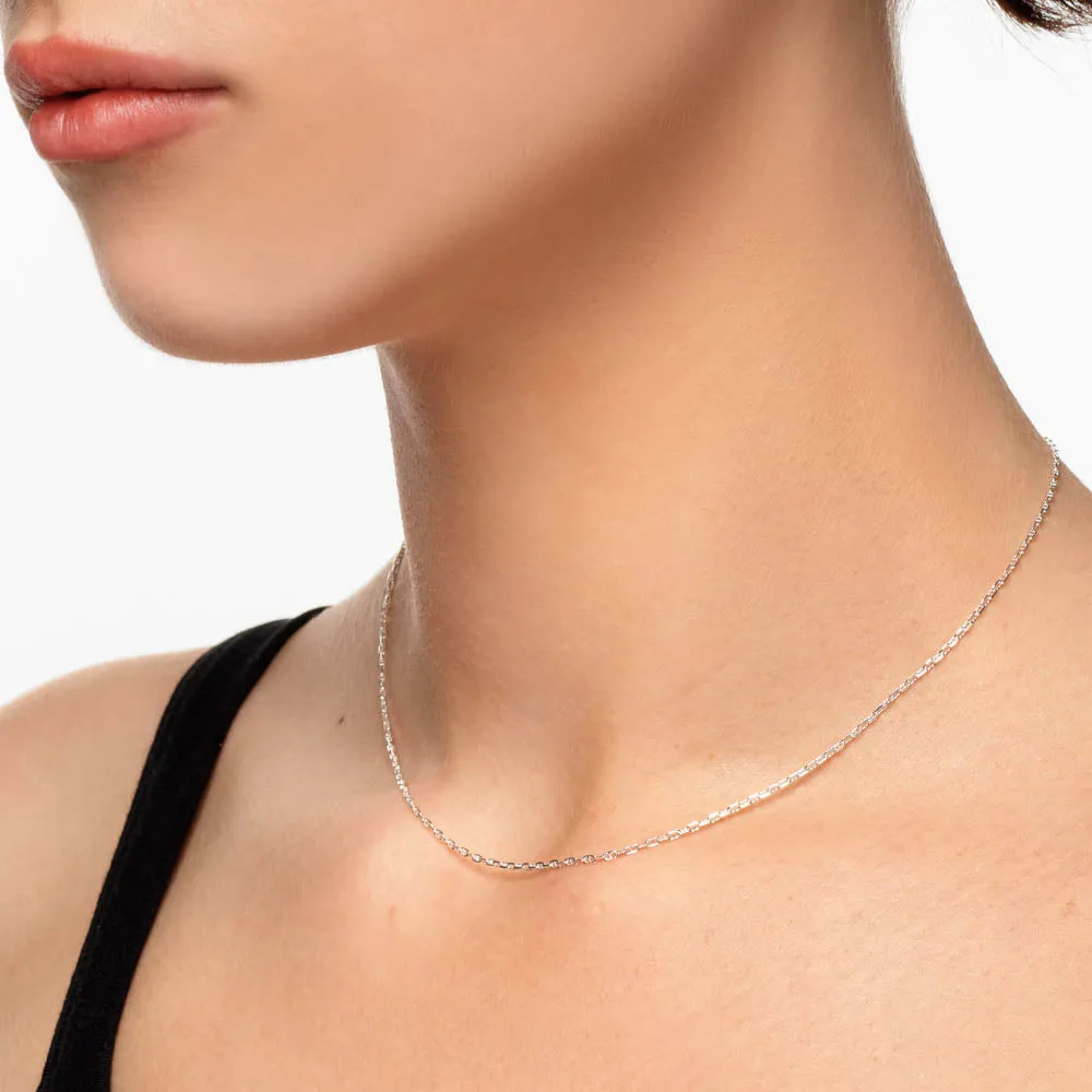 Fine Anchor Chain Necklace in Silver