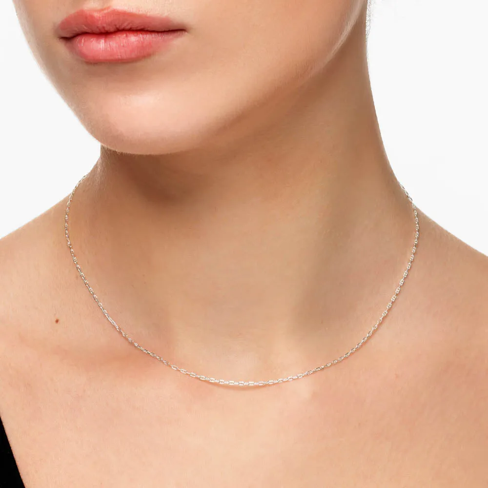 Fine Anchor Chain Necklace in Silver