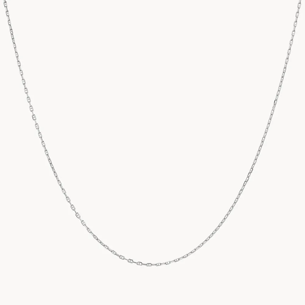Fine Anchor Chain Necklace in Silver