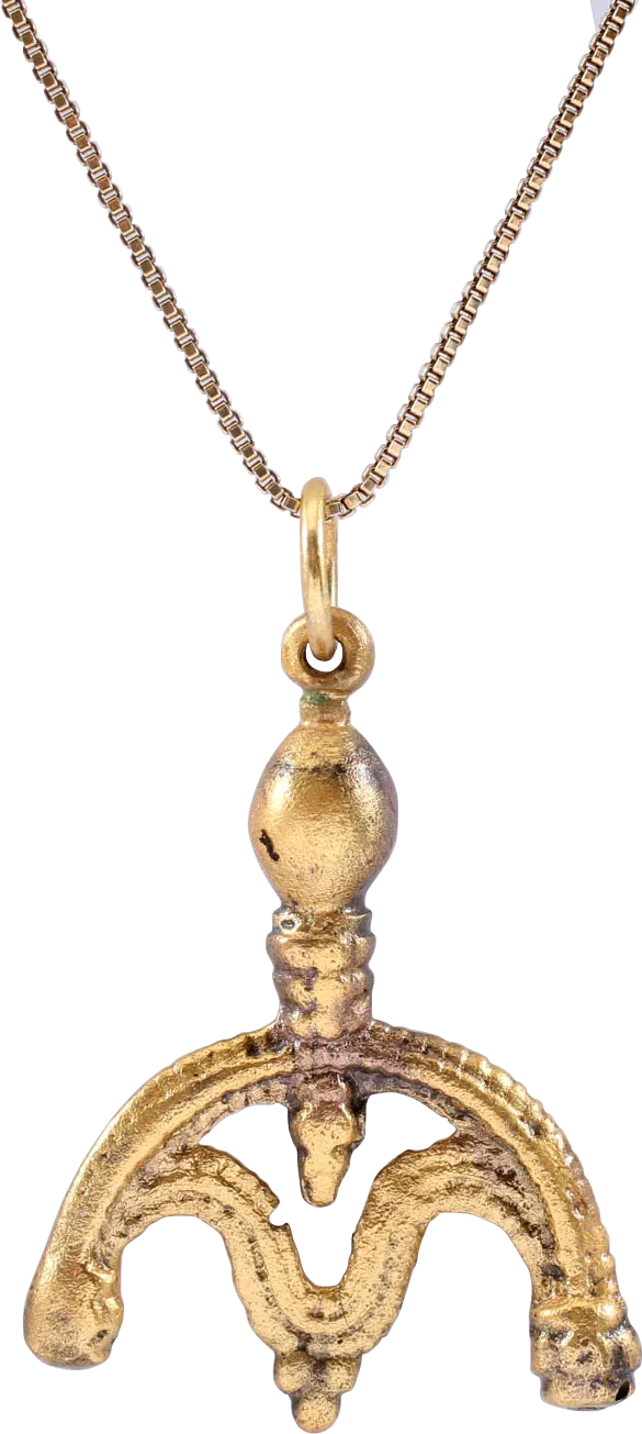 FINE ANCIENT VIKING LUNAR PENDANT NECKLACE 10TH-EARLY 11TH CENTURY