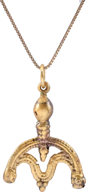 FINE ANCIENT VIKING LUNAR PENDANT NECKLACE 10TH-EARLY 11TH CENTURY