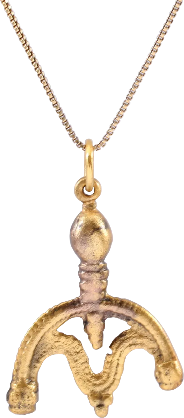 FINE ANCIENT VIKING LUNAR PENDANT NECKLACE 10TH-EARLY 11TH CENTURY