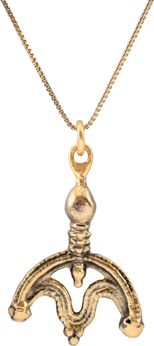 FINE ANCIENT VIKING LUNAR PENDANT NECKLACE C.900-1050 AD
