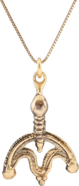 FINE ANCIENT VIKING LUNAR PENDANT NECKLACE C.900-1050 AD