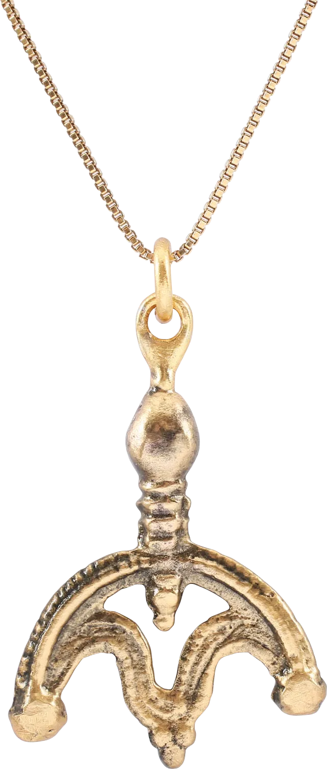 FINE ANCIENT VIKING LUNAR PENDANT NECKLACE C.900-1050 AD