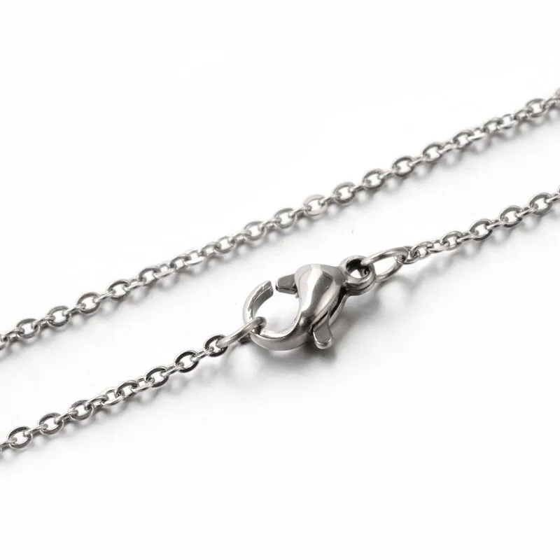 Fine Flat Cable Chain Necklace - Stainless - 17.5"