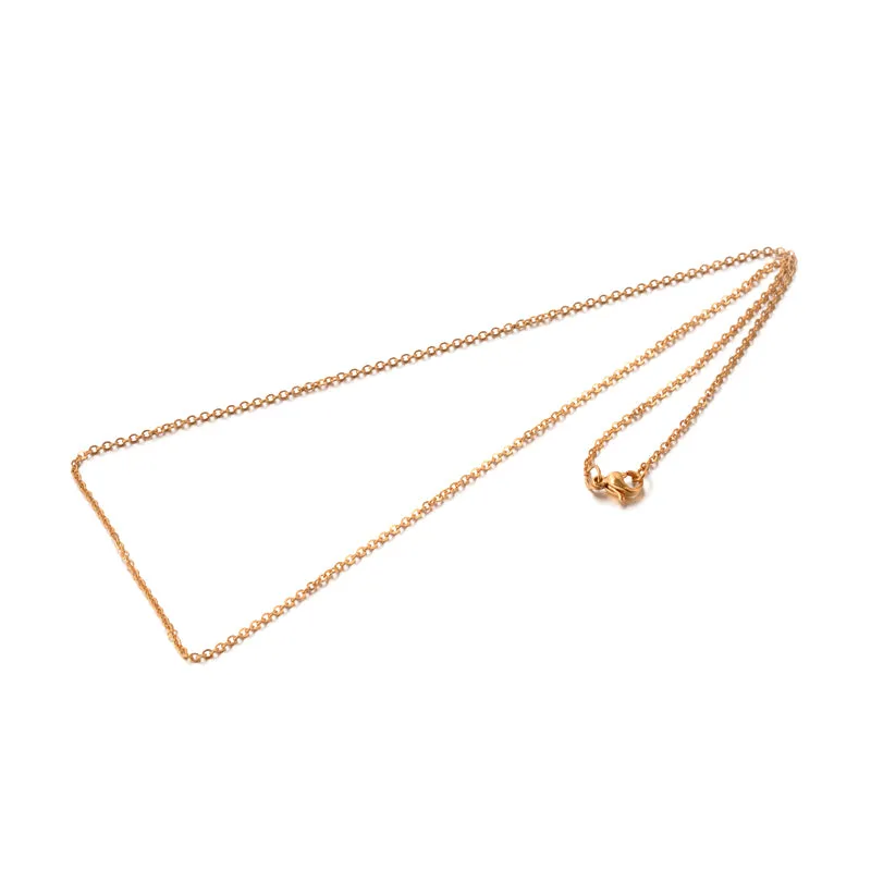 Fine Flat Cable Chain Necklace - Stainless - 17.5"