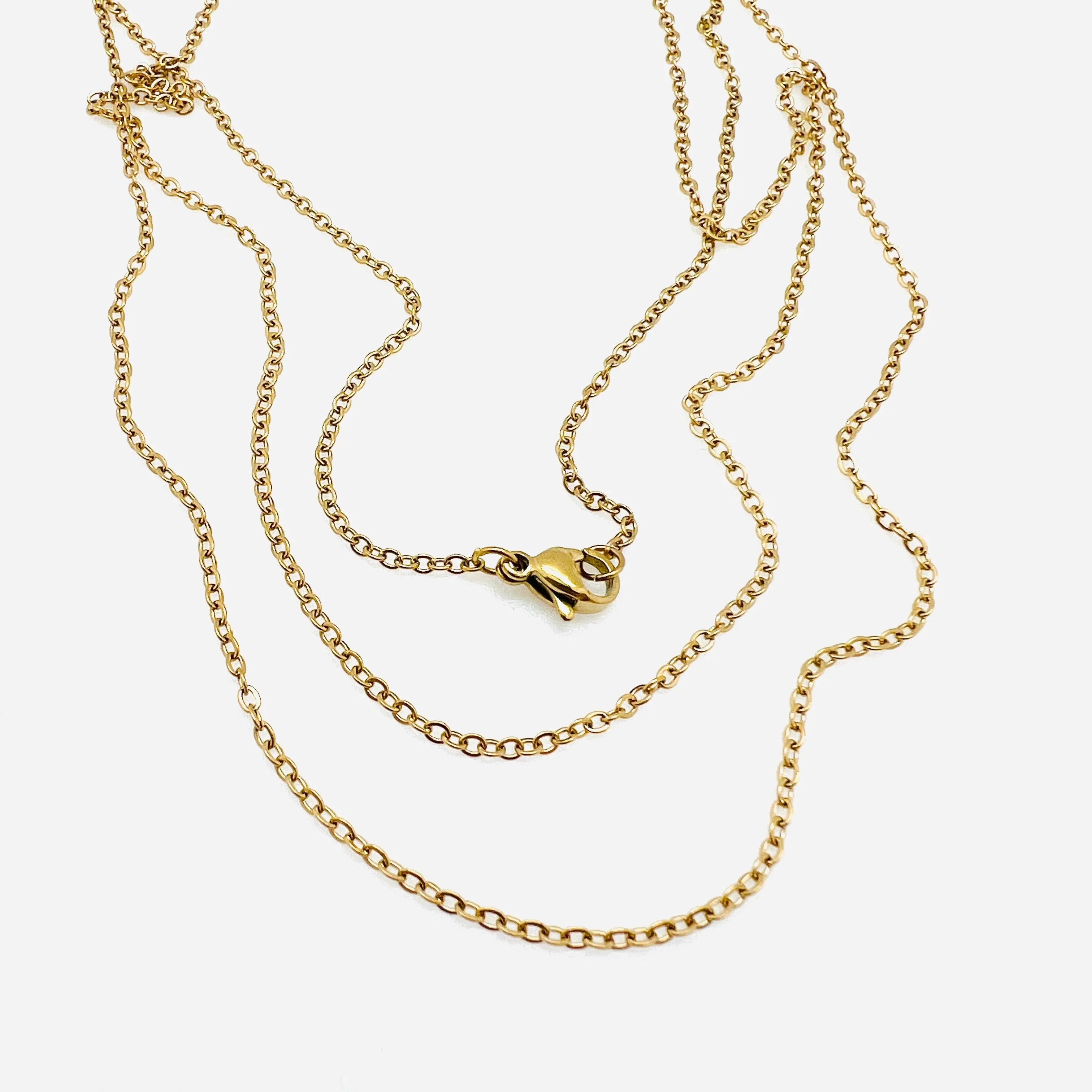 Fine Flat Cable Chain Necklace - Stainless - 17.5"